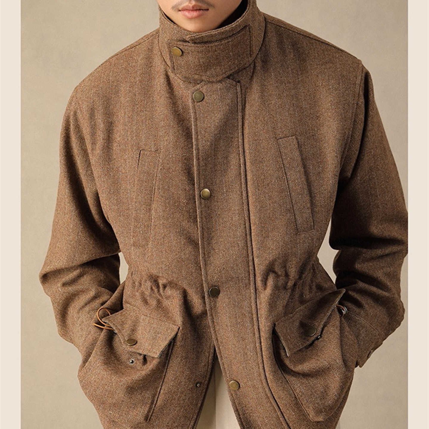 Cappotto lungo caldo in lana coreano